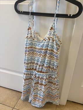 Hollister Blue & Brown Floral Knit Tank